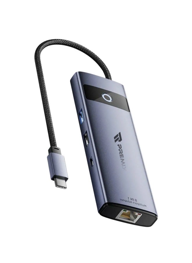 Premix 8 in1 USB C Hub 4K At 60Hz Type C to HDMI  Multifunctional Adapter - Image 1