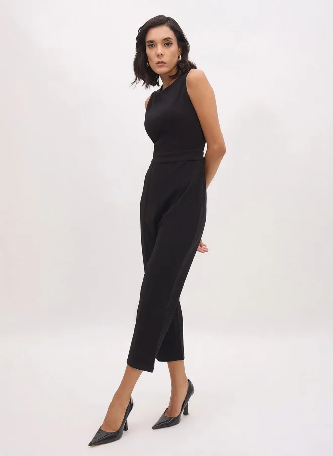 SASSAFRAS Black Basic Jumpsuit for Women