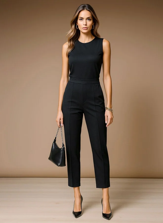 SASSAFRAS Black Basic Jumpsuit for Women