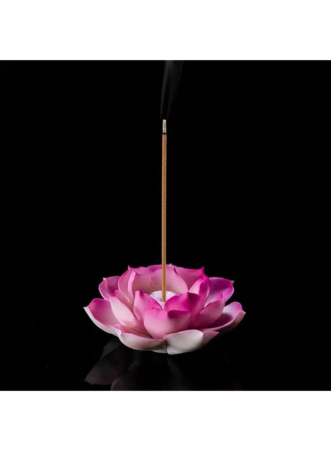 1 Multi Color Ceramic Lotus Incense Burner White Flower With One Hole Yoga Studio Living Room Home Decor - Image 4