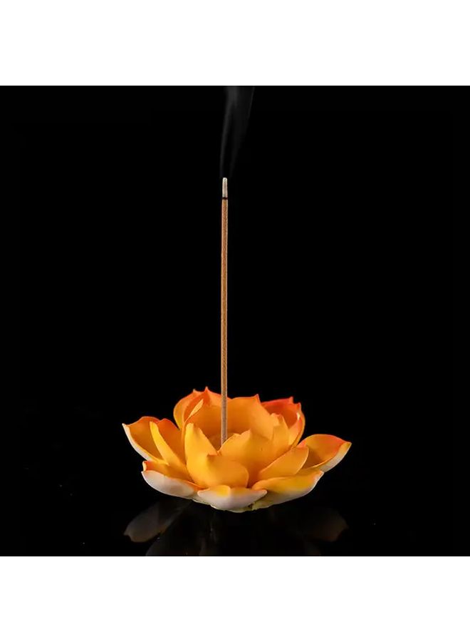1 Multi Color Ceramic Lotus Incense Burner White Flower With One Hole Yoga Studio Living Room Home Decor - Image 5