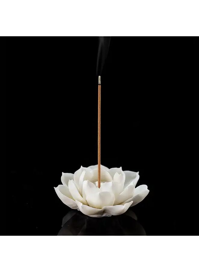1 Multi Color Ceramic Lotus Incense Burner White Flower With One Hole Yoga Studio Living Room Home Decor - Image 3