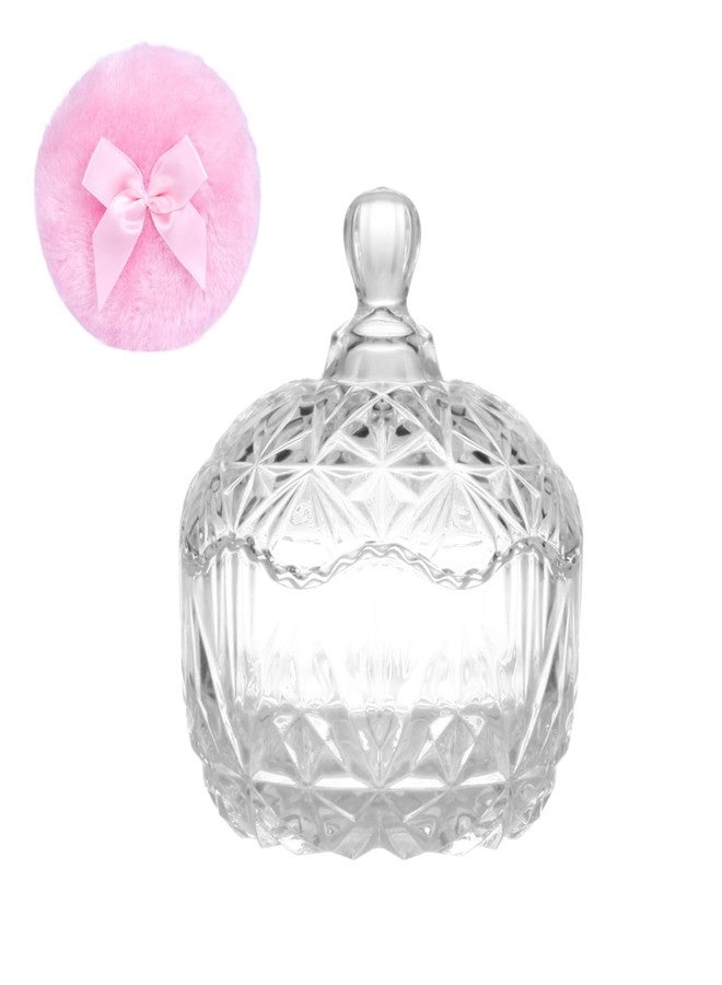 Gsteng Large Body Powder Puffs and Containers, Crystal Clear Powder Container with Soft Power Puffs, Reusable Dusting Powder Case with Washable Velvet Face Body Glitter Puffs Wet and Dry Makeup - Image 1