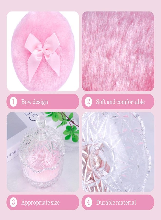 Gsteng Large Body Powder Puffs and Containers, Crystal Clear Powder Container with Soft Power Puffs, Reusable Dusting Powder Case with Washable Velvet Face Body Glitter Puffs Wet and Dry Makeup - Image 3