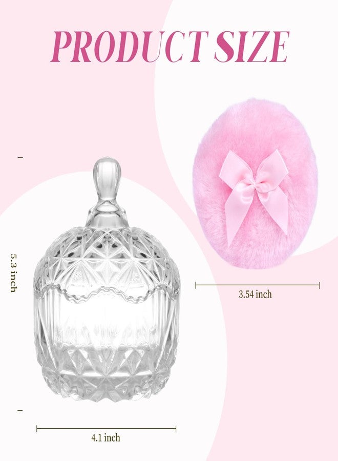 Gsteng Large Body Powder Puffs and Containers, Crystal Clear Powder Container with Soft Power Puffs, Reusable Dusting Powder Case with Washable Velvet Face Body Glitter Puffs Wet and Dry Makeup - Image 2