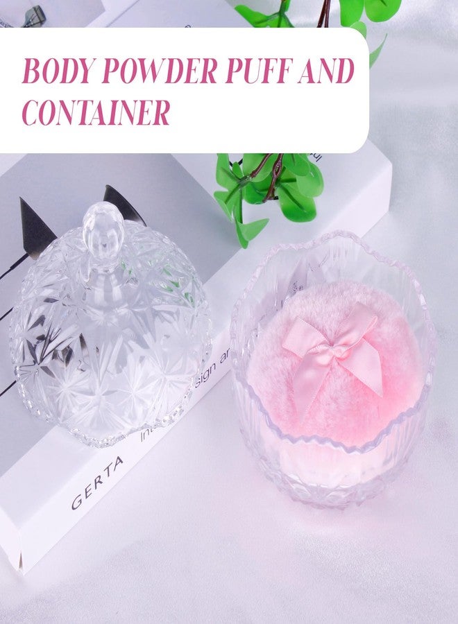 Gsteng Large Body Powder Puffs and Containers, Crystal Clear Powder Container with Soft Power Puffs, Reusable Dusting Powder Case with Washable Velvet Face Body Glitter Puffs Wet and Dry Makeup - Image 4