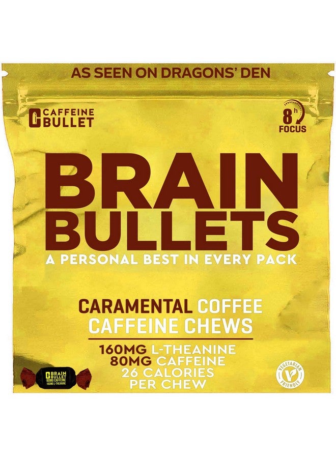 Caffeine Bullet 80mg Caffeine & 160mg L-Theanine Focus Enhancing Energy Chews (40 Servings) - Neuroscience Backed Nootropic Stack, Mental Acuity & Cognitive Support | Caramel Frappe Flavor Brain Bullet - Image 1