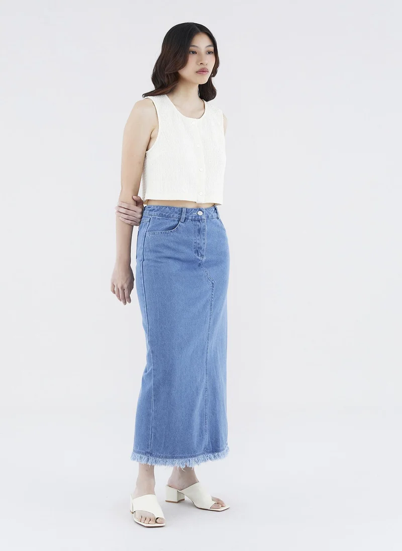 The Editor's Market Kalus Straight Denim Skirt