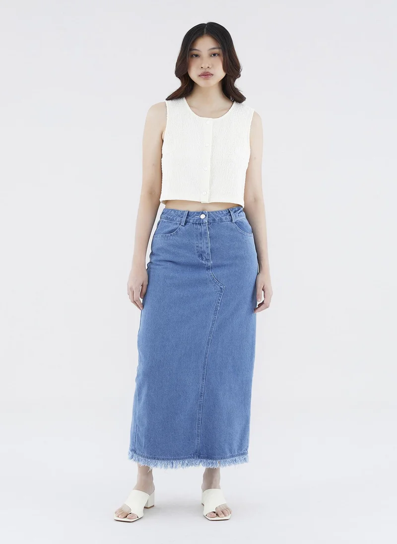 The Editor's Market Kalus Straight Denim Skirt