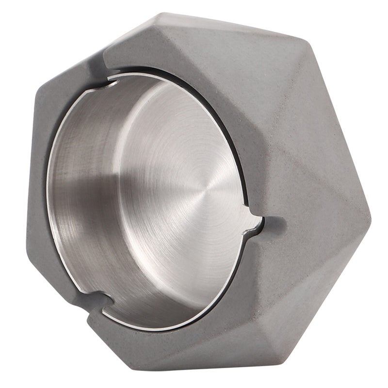 Nordic Style Geometric Cement Ashtray Cigarette Ashes Tray Holder for Home Living RoomDark Gray - Image 5