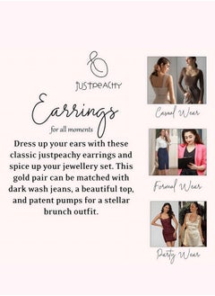 Just Peachy Just Peachy Set of 5 Gold-Toned & Plated Stone Studded Contemporary Drop Earrings ? Includes Elegant Drop Designs with Sparkling Stones High-Quality Gold Finish ? Perfect for Any Occasion  - Image 5