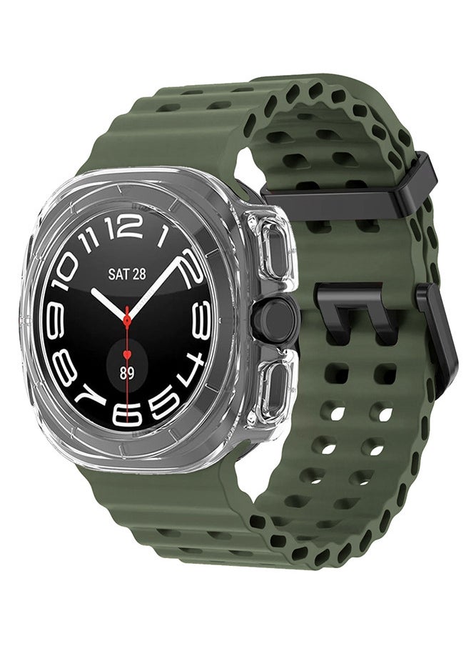 CATANES (for Samsung Galaxy Watch 7 Ultra 47mm) 2 Packs Silicone Band and Case, Soft Ocean Silicone Sport Strap Replacement Accessory  - Image 3