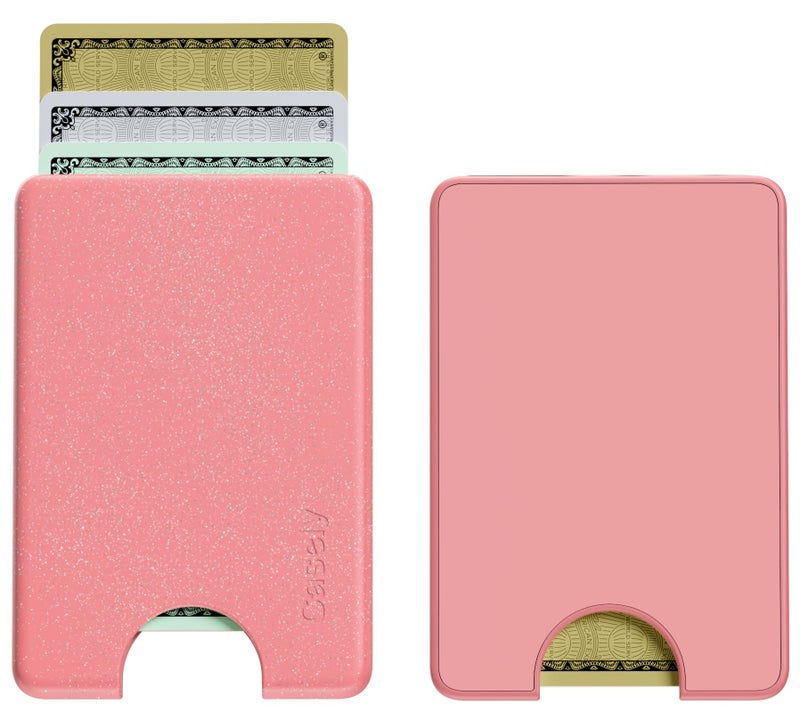 Casely MagWallet | Starfish Wishes | Coral Pink Shimmer | Slim Wallet Card Holder | Compatible with MagSafe | Soft-Touch Hard Silicone | Holds Up to 3 Cards - Image 4