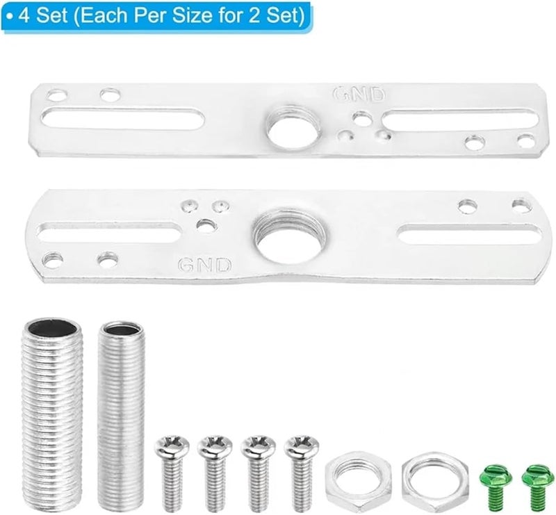 Silver Universal Light Fixture Mounting Bracket Kit With 1 8IP And 1 4IP Tap Hole For Ceiling Wall Sconce Chandelier Pendant - Image 4