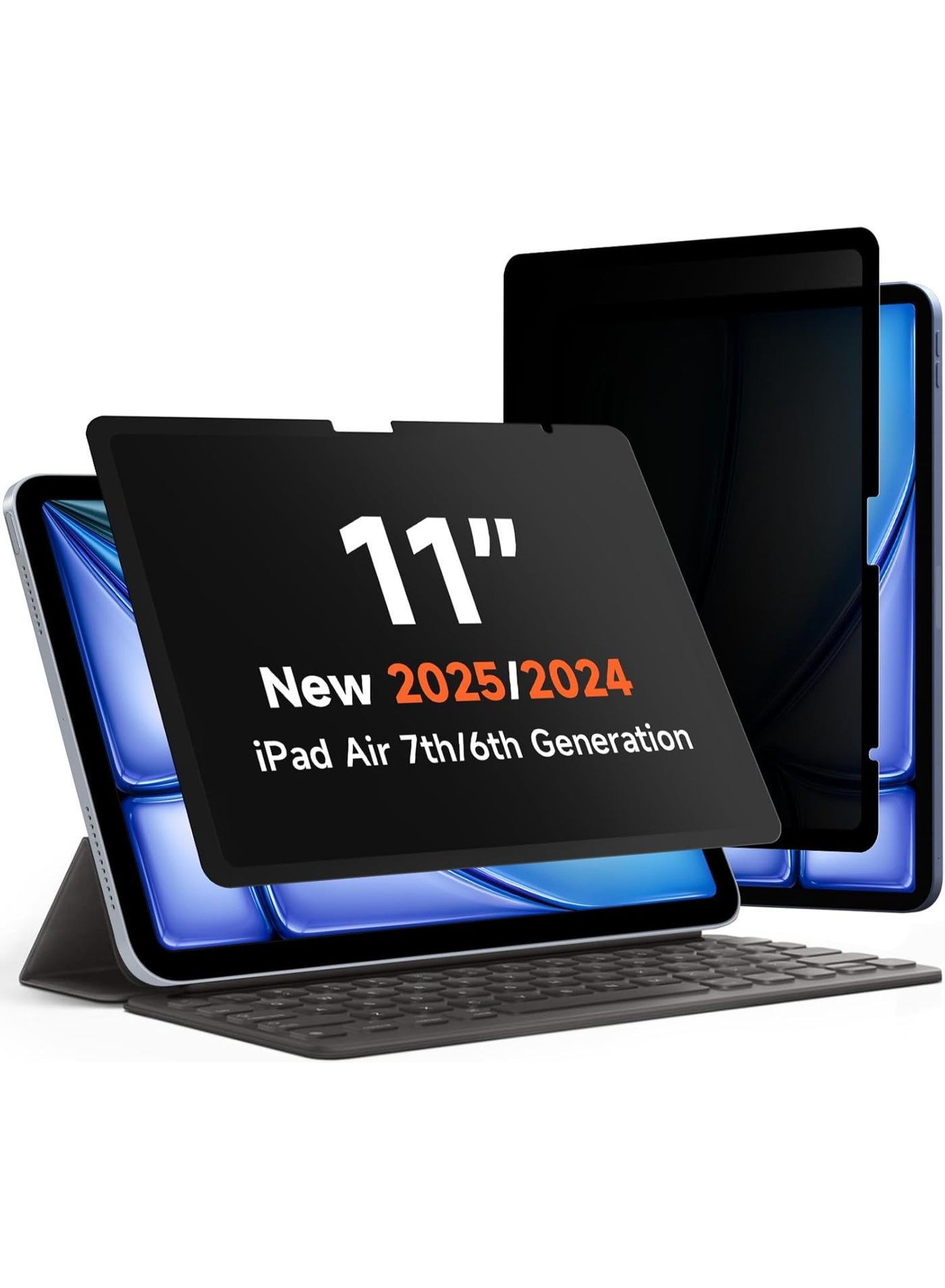 Privacy Screen Protector for iPad Air 11 Inch M4/M3/M2 (8th/7th/6th Generation, 2026/2025/2024), Removable Magnetic Screen Film with 30-Degree Anti-Spy Privacy Filter, Matte Finish