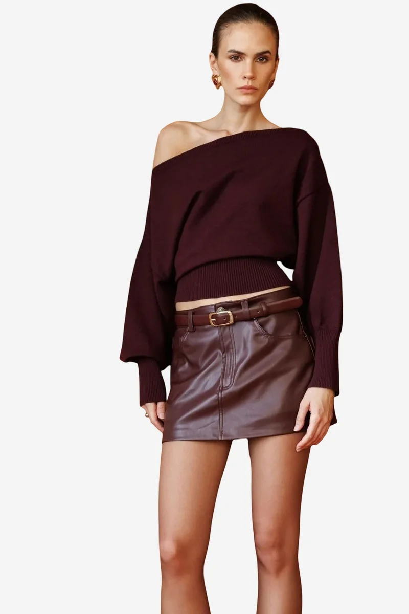 ميكسراي Mixray Ribbed Boat Neck Sweater