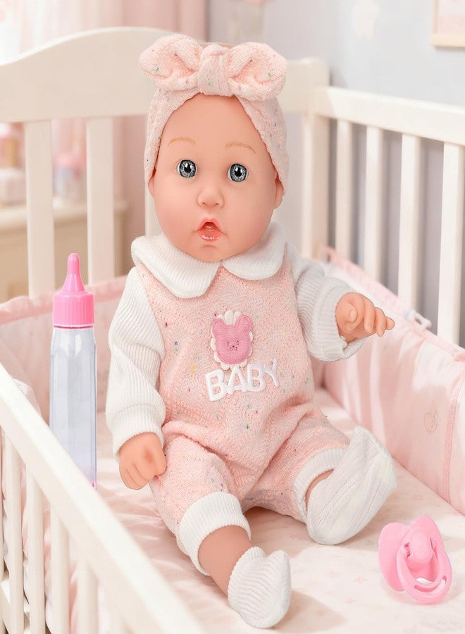 DONTNO 12'' Baby Doll in Gift Box with Pink Bear Pattern Clothes Accessories Playset,Pacifier,Feeding Bottle. Used for Gift Idea for Child Ages 3+ - Image 5
