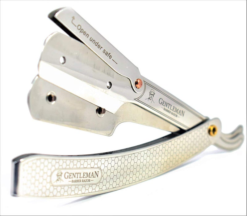 GENTLEMAN Men Straight Razor Barber Razor Straight Edge Stainless Steel Barber Razor Barber, Stainless Steel Straight Edge Razor Ustra Razor (Free Blade Inside) - Image 2