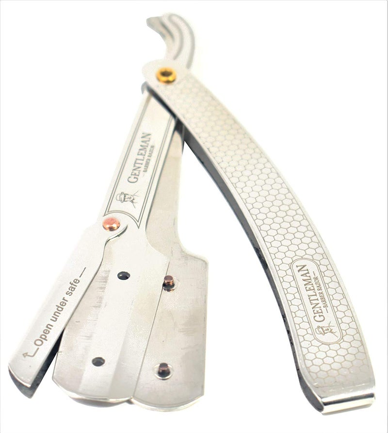 GENTLEMAN Men Straight Razor Barber Razor Straight Edge Stainless Steel Barber Razor Barber, Stainless Steel Straight Edge Razor Ustra Razor (Free Blade Inside) - Image 5