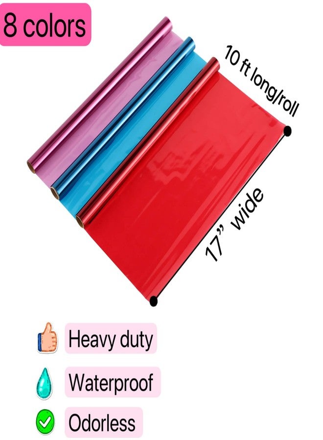 shareluck 8 Colors - Colored Cellophane Wrap for Gift Baskets & DIY Craft - Colored Cello Wrap, Valentine's Day, Easter Decoration-(17” x 10ft x 8 Rolls) - Image 4