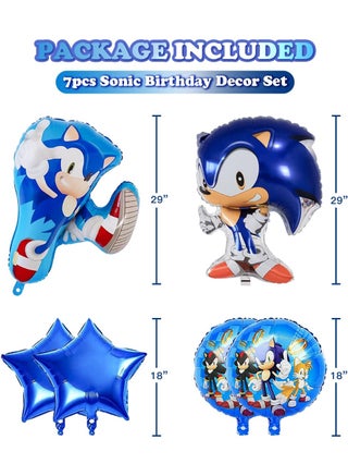 Sonic Birthday Decoration for Boys – 6pcs Foil Balloons, Happy Birthday Party Decorations, Accessories & Party Supplies - view 4
