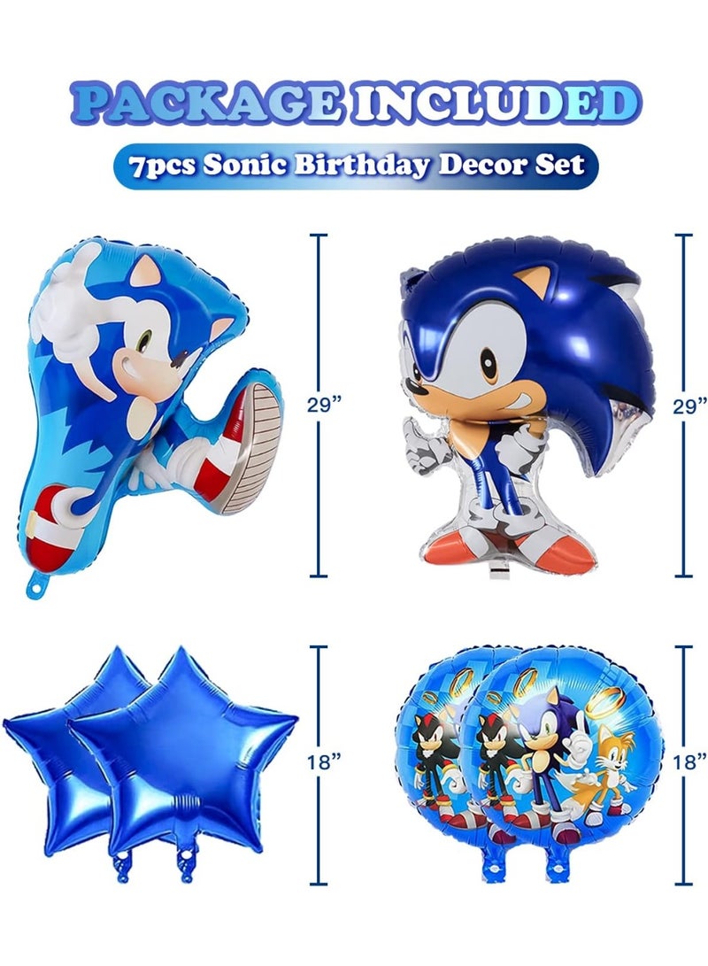 Sonic Birthday Decoration for Boys – 6pcs Foil Balloons, Happy Birthday Party Decorations, Accessories & Party Supplies - Image 4