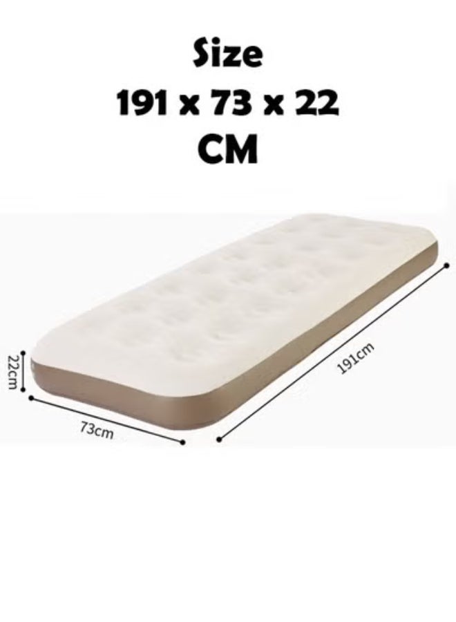 KLNAMAEAAN Thick Foldable Outdoor Camping Air Mattress Bed - Portable, Inflatable, Ultra-Comfortable with Hand Pump, Air Pillow and Accessories, Ideal for Camping, Hiking, and Travel (191x73x22 cm) - Image 2