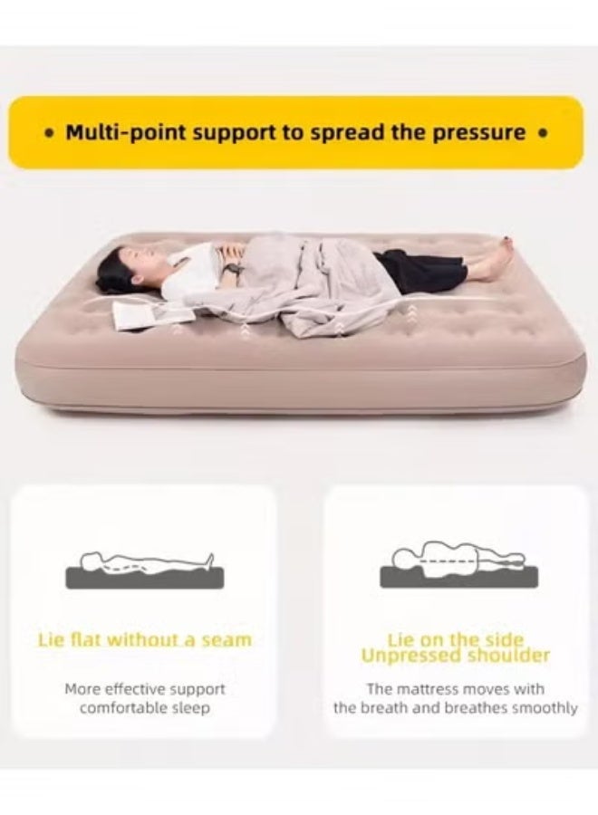 KLNAMAEAAN Thick Foldable Outdoor Camping Air Mattress Bed - Portable, Inflatable, Ultra-Comfortable with Hand Pump, Air Pillow and Accessories, Ideal for Camping, Hiking, and Travel (191x73x22 cm) - Image 5