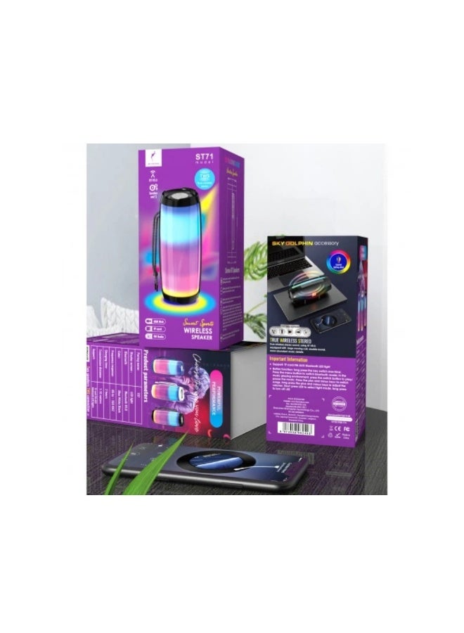 SKY DOLPHIN Portable Bluetooth speaker SkyDolphin ST71 LED (Red) - Image 3