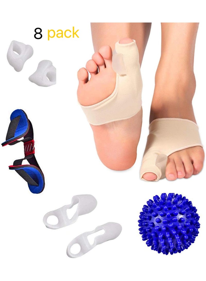XUN Bunion Corrector Splint Cushions Orthopedic Toe Separator Support Splint Turf Brace Spacer Straightener Protector Socks Hammertoe Relief Pain Treatment Elastic Cushion Hammer Toe Aid Alignment Insole - Image 1