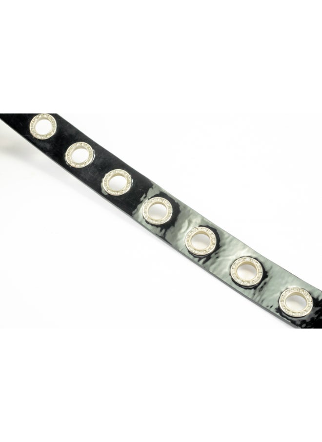 Generic Black Zirconic Leather Waist Belt For Her 110 CM  - Image 3