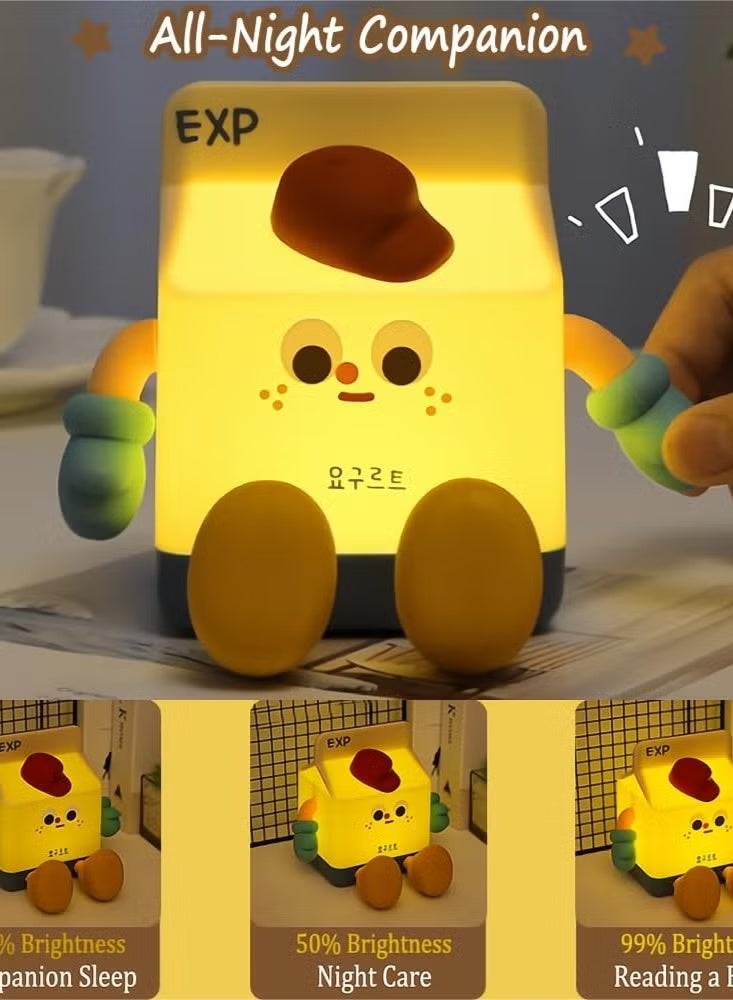 بلو فاير مصباح حليب ليلي سيليكوني شاحن مع ريموت وتايمر - مصباح طاولة لمس لطيف مضئ للغرف، مهدئ للأطفال، إضاءة خافتة دافئة لغرف النوم والجالونات (مصباح ليلي) - Image 3