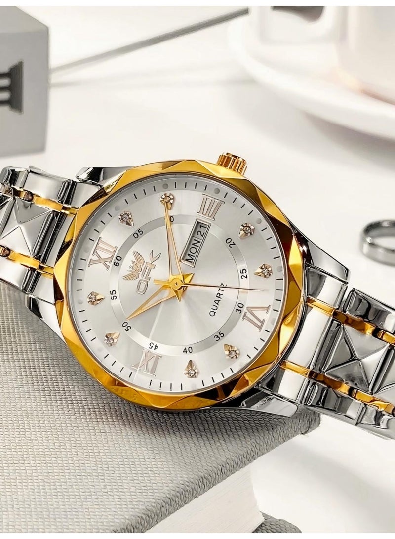 OPK Watch for Men Stainless Steel Waterproof Luminous Date Analog Quartz Wrist Watch Business Fashion Casual Men Watches - Image 5