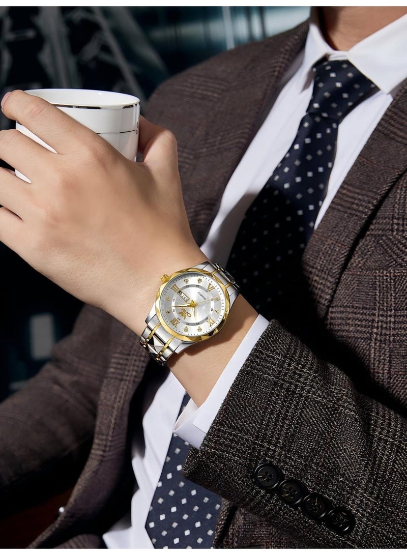 OPK Watch for Men Stainless Steel Waterproof Luminous Date Analog Quartz Wrist Watch Business Fashion Casual Men Watches - Image 4