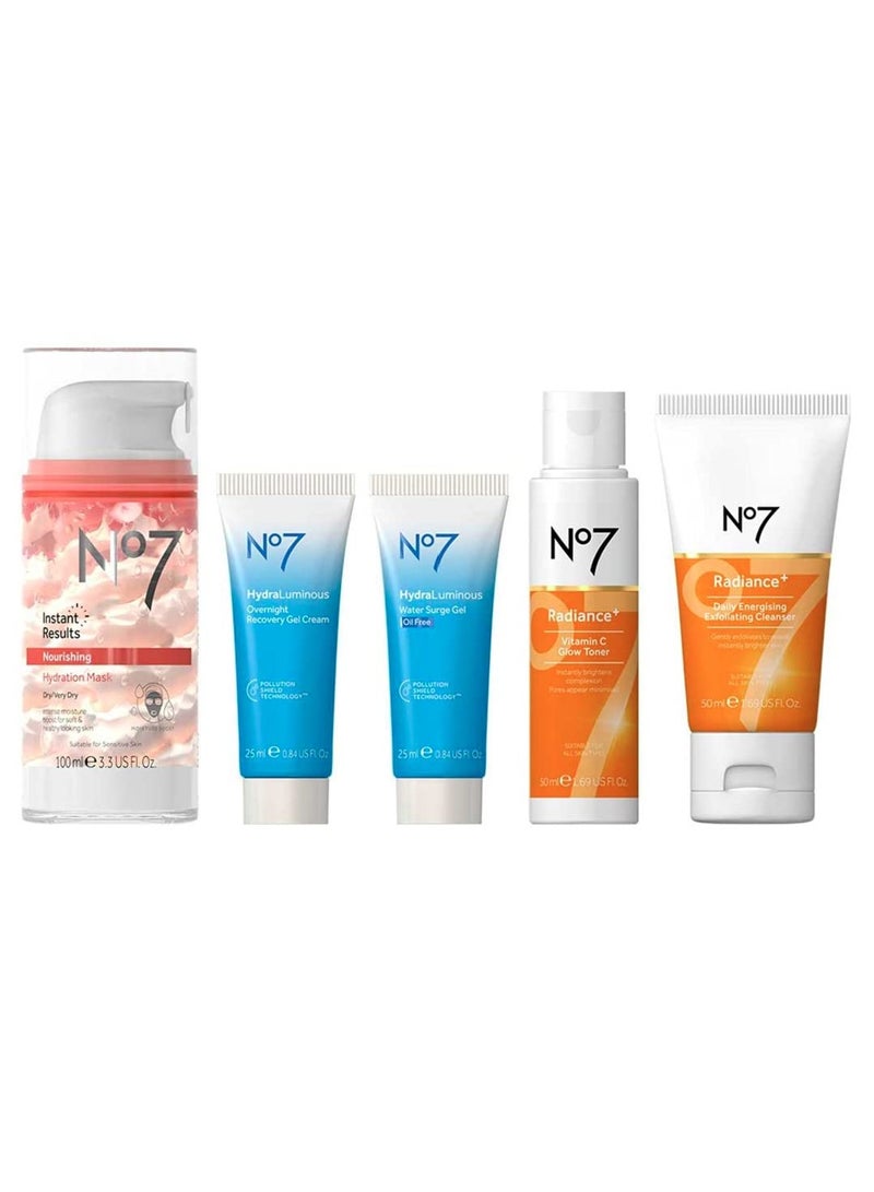 Boots No.7 No7 Time To Glow 5 Steps to Radiant Skin Gift Box [Set of 5 pieces] - Image 2