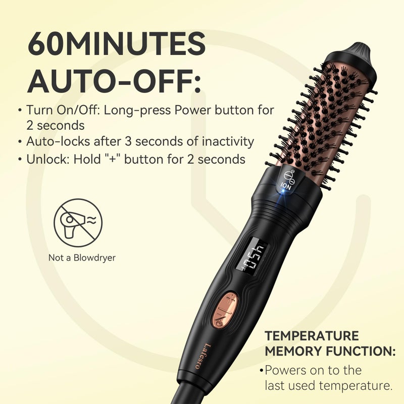 Lafesro Thermal Brush, MINI & Tiny 1 Inch Ionic Heated Round Brush for Smooth Style, Tourmaline Ceramic Cepillo para Pelo for Short to Medium Hair, Adjustable Temperature, Dual Voltage, Compact-Size - Image 5