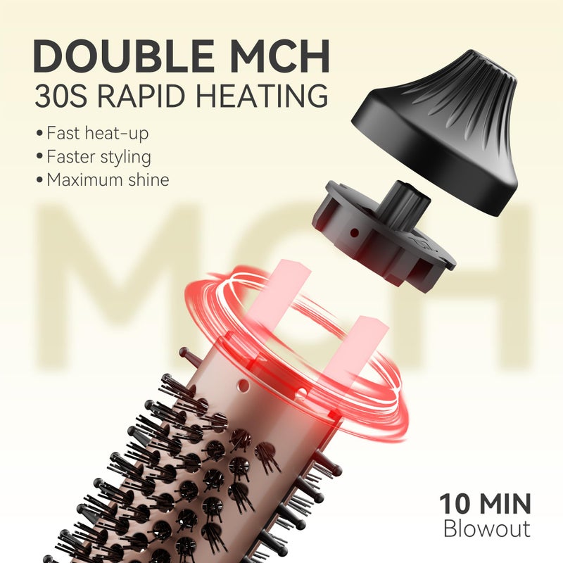 Lafesro Thermal Brush, MINI & Tiny 1 Inch Ionic Heated Round Brush for Smooth Style, Tourmaline Ceramic Cepillo para Pelo for Short to Medium Hair, Adjustable Temperature, Dual Voltage, Compact-Size - Image 4