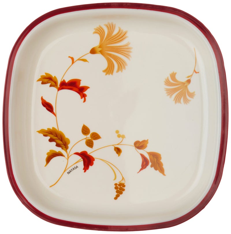 Nayasa Dlx m.F. Square Quarter Plastic Plate Set (Set of 6, Brown) - Image 2