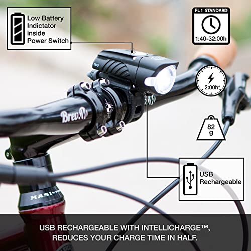 NiteRider مصباح دراجة نيترايدر سويفت 500 لومن - ضوء أمامي للدراجة قابل لإعادة الشحن عبر USB بتصميم مدمج | 5 أوضاع تصميم خفيف الوزن مقاوم للماء IP64 | تركيب سهل ورؤية جانبية للدراجات على الطرق والحصى والتنقل - Image 4