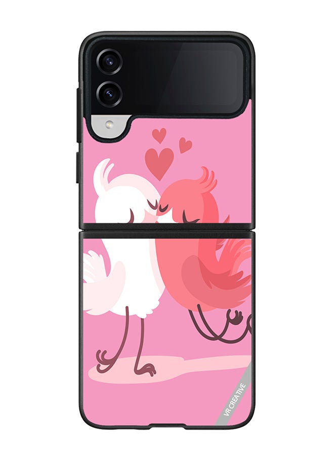 VR CREATIVE Protective Case Cover For Samsung Galaxy Z Flip4 Love Birds Design Multicolour - Image 1