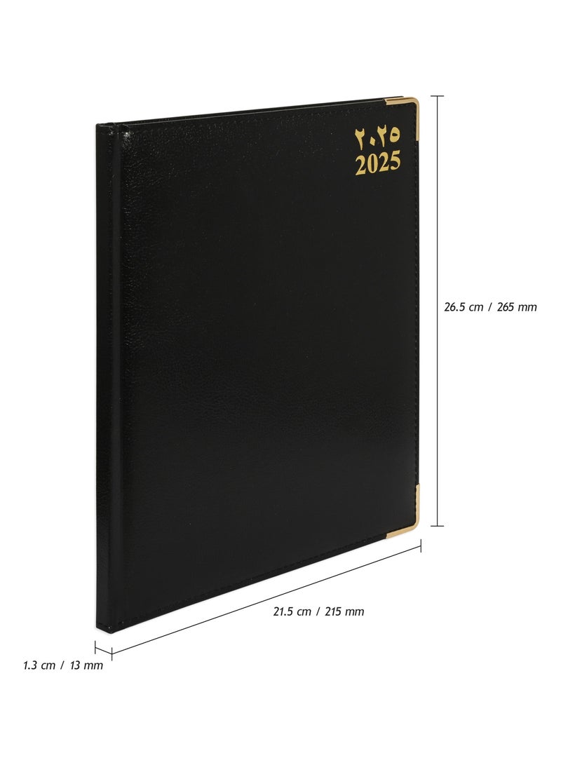FIS FIS Golden Executive Diary 2025 Arabic/English/French (1-Week at a glance) Black - FSDI35AEG25BK  - Image 4