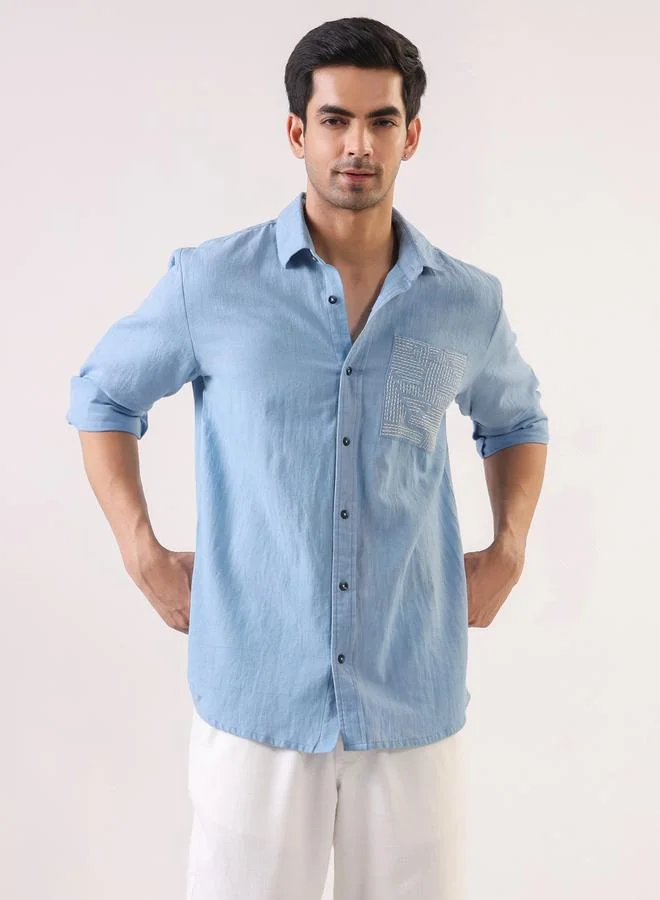 ترولوم قميص قطن بقصة مريحة للرجال