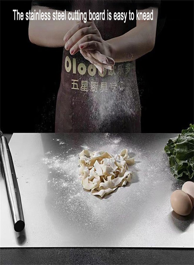 MWNAGO L-Shape 304 Stainless Steel Cutting Board, 40*50cm/15.7*19.7in, 40*60cm/15.7*23.6in, Kitchen Pastry Board, Chopping Board, Metal Cutting Board - Image 5