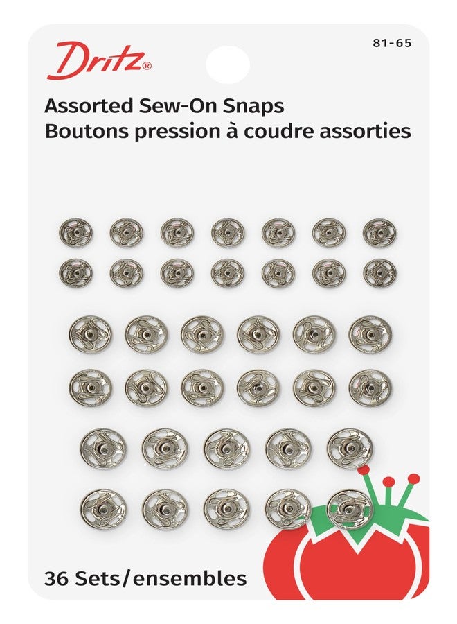 دريتز أزرار كبس قابلة للخياطة من دريتز 81-65، مقاسات 1/0، 2/0، و4/0، مصنوعة من النحاس المطلي بالنيكل، 36 قطعة - Image 1