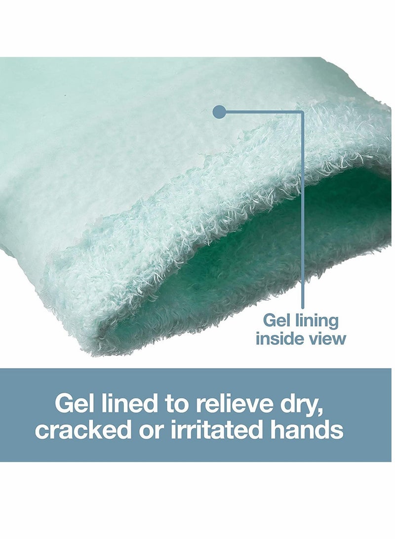 Moisturizing Gloves with Gel Lining Dry Hands Treatment Hydrating Cracked Hand Healing Gloves foe Repair Rough Chapped Skin Overnight SPA Eczema Dry Hands Hand Care, 1 Pair (Fuzzy Mint Green) - Image 3