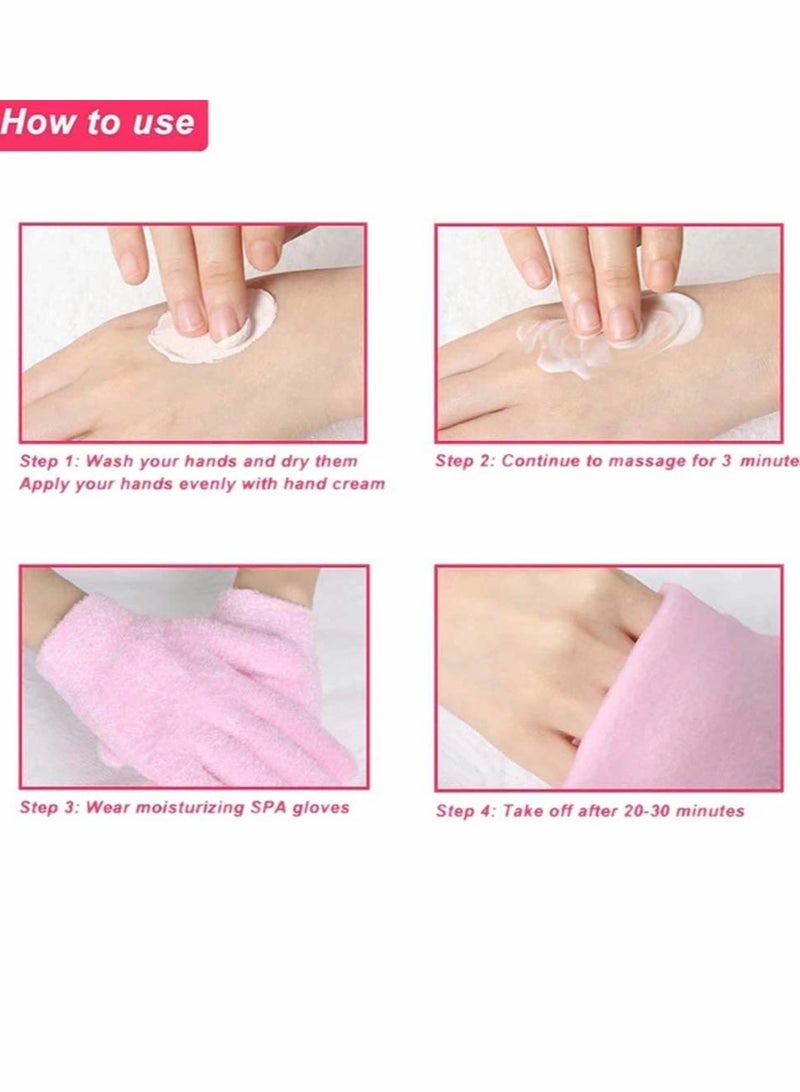 Moisturizing Gloves with Gel Lining Dry Hands Treatment Hydrating Cracked Hand Healing Gloves foe Repair Rough Chapped Skin Overnight SPA Eczema Dry Hands Hand Care, 1 Pair (Fuzzy Mint Green) - Image 4