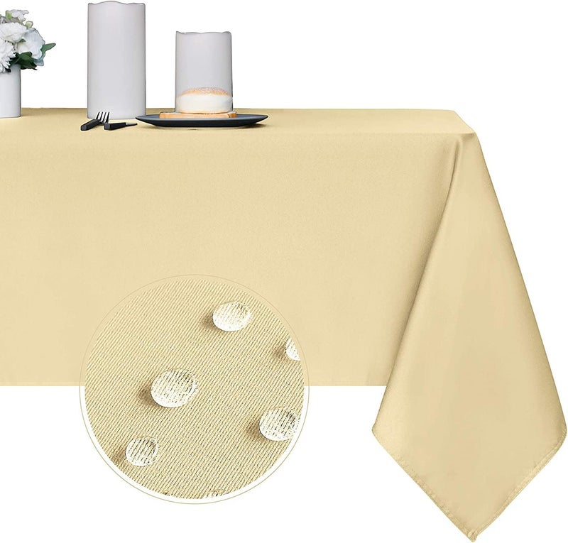 Obstal Elegant upgraded practical design 210GSM Rectangle Table Cloth - Heavy Duty Water Proof Microfiber Tablecloth, Decorative Fabric Table Cover for Outdoor and Indoor Use (Champagne,54 x 54 Inch) Multi-color available build - Image 1