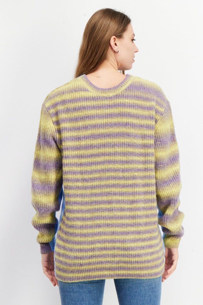 ESPRIT Women Knitted Tie Dye Sweater, Blue Combo - Image 3