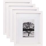 Egofine Egofine 8x10 Picture Frames 4 PCS - Made of Solid Wood HD Plexiglass for Table Top Display and Wall mounting photo  - Image 1