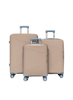 BRITISH TOURISTER 3-Piece Hardshell Polypropelene Spinner Luggage Set (Small, Medium, Large) - Champagne  - Image 1